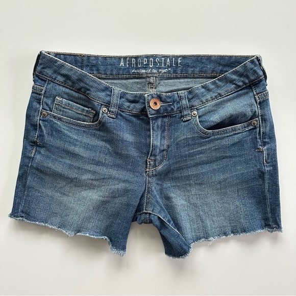 Aeropostale Midi Fit Denim Cut-off Shorts - Picture 1 of 5